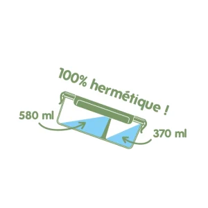 Boîte De Conservation En Verre Avec Compartiments Rectangle 950 Ml Pebbly achat 9