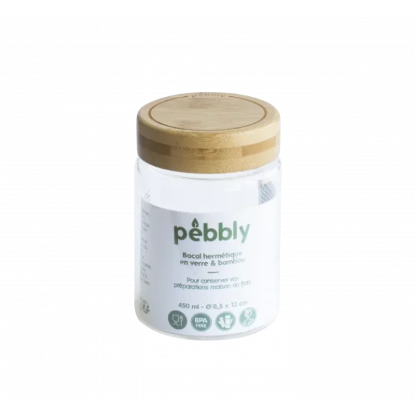 à prix imbattables Boîte De Conservation En Verre Et Bambou Rond 450 Ml Pebbly 1