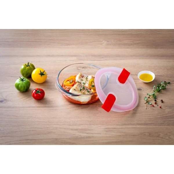 en ligne officielle Boîte De Conservation En Verre Ronde 26 Cm 2,3 L Cook & Heat Pyrex 4