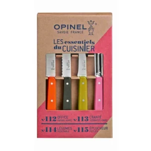 officiel Offres 😉 Coffret 3 Couteaux de Cuisine et un Eplucheur Fifties Les Essentiels Opinel 🔥 6