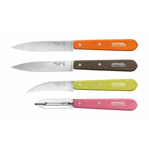 officiel Offres 😉 Coffret 3 Couteaux de Cuisine et un Eplucheur Fifties Les Essentiels Opinel 🔥 1