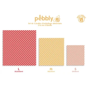 Feuille Emballage Alimentaire Cire Abeille Pois (x3) Pebbly exclusivement disponibles 7