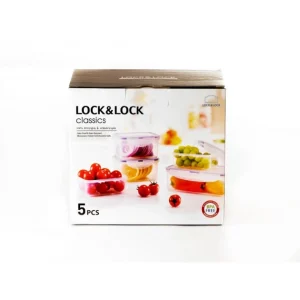 Lot De 5 Boîtes De Conservation Plastique 350 Ml – 470 Ml – 1 L Lock And Lock magasins pas chers 7