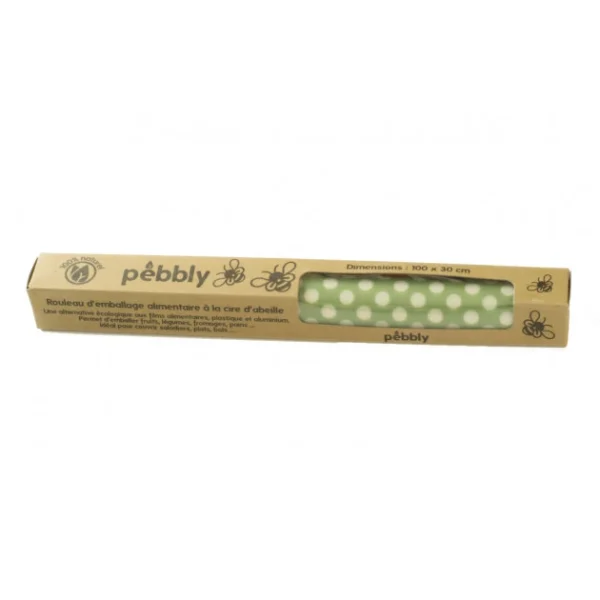 Rouleau Emballage Alimentaire Cire Abeille Pois Vert 30 X 100 Cm Pebbly Distributeur Officiel 1