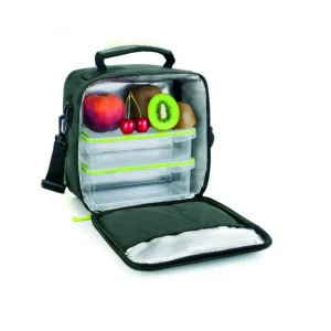 Distributeur Officiel Sac Lunch Isotherme + 2 Boîtes Hermétique Plastique Orange Ibili 16