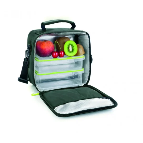 mode pas cher Sac Lunch Isotherme + 2 Boîtes Hermétique Plastique Vert Ibili 5